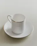 Zara Home чайная пара из костяного фарфора, цвет золотой, 16 см — фото 4