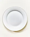 Zara Home тарелка десертная из костяного фарфора, цвет золотой, 20 см — фото 1