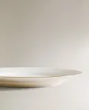 Zara Home тарелка десертная из костяного фарфора, цвет золотой, 20 см — фото 2
