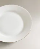 Zara Home тарелка десертная из костяного фарфора, цвет золотой, 20 см — фото 3