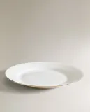 Zara Home тарелка десертная из костяного фарфора, цвет золотой, 20 см — фото 8