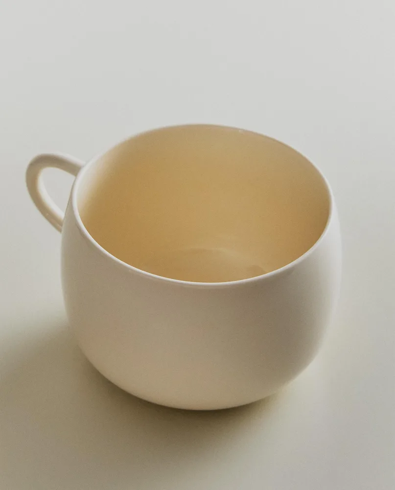 Zara Home чашка из каменной керамики, цвет кремовый, 15.3 см