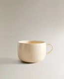 Zara Home чашка из каменной керамики, цвет кремовый, 15.3 см — фото 2