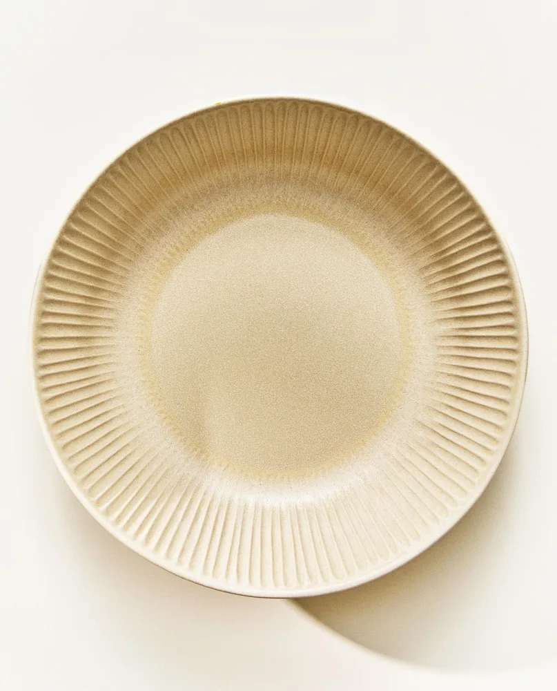 Zara Home тарелка глубокая из каменной керамики, цвет бежевый, 26 см