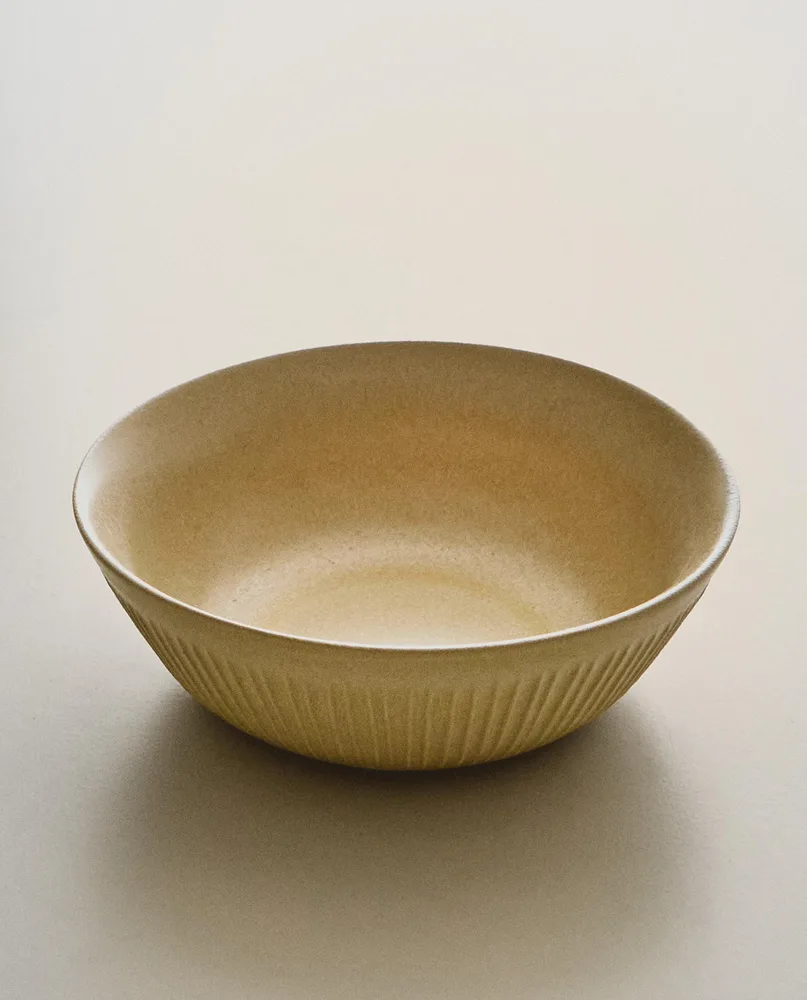 Zara Home миска из каменной керамики, цвет бежевый, 16 см