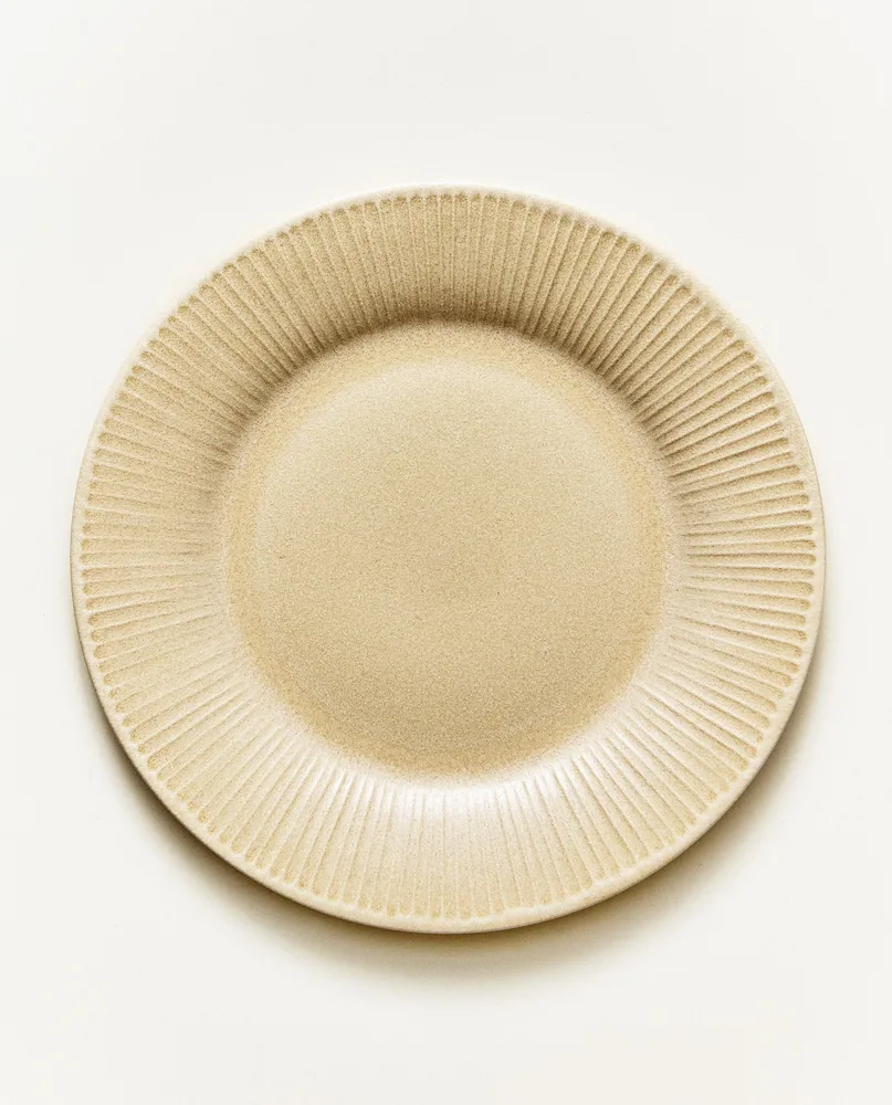 Zara Home тарелка десертная из каменной керамики, цвет бежевый, 22 см