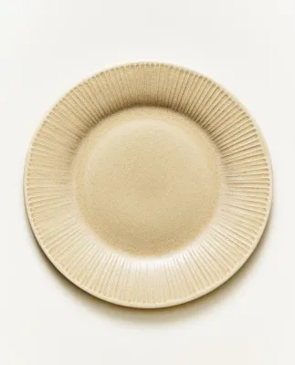 Zara Home тарелка десертная из каменной керамики, цвет бежевый, 22 см