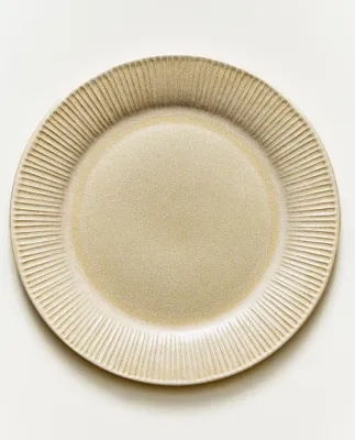 Zara Home тарелка обеденная из каменной керамики, цвет бежевый, 26 см