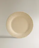Zara Home тарелка обеденная из каменной керамики, цвет бежевый, 26 см — фото 4
