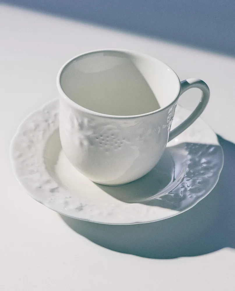 Zara Home чайная пара из фарфора, цвет кремовый, 11 см