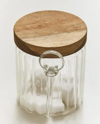 Zara Home сахарница из боросиликатного стекла, цвет прозрачный, 10.9 см