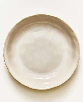 Zara Home тарелка глубокая из каменной керамики, цвет кремовый, 23 см
