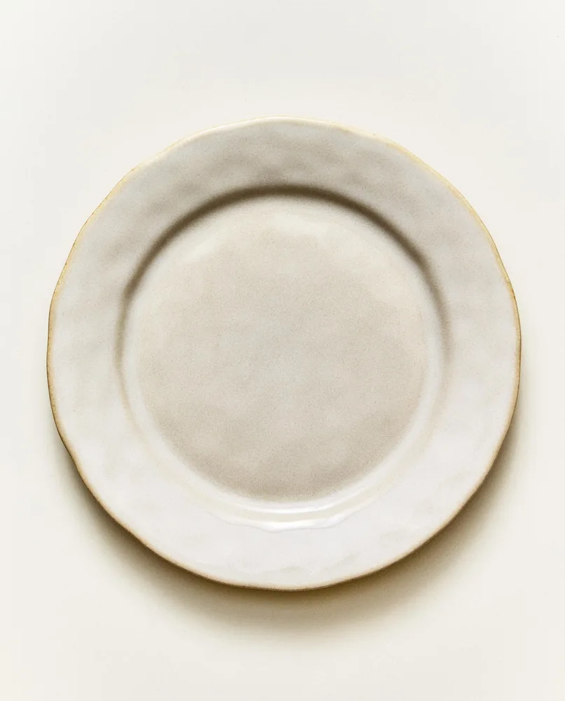 Zara Home тарелка десертная из каменной керамики, цвет кремовый, 22.5 см
