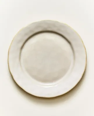 Zara Home тарелка десертная из каменной керамики, цвет кремовый, 22.5 см