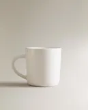 Zara Home чашка из каменной керамики, цвет белый, 9 см — фото 6