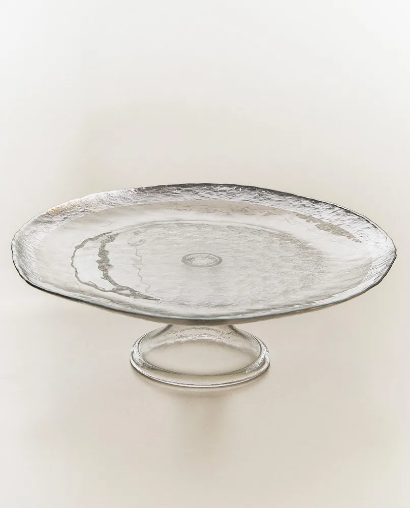 Zara Home блюдо сервировочное из стекла, цвет серебристый, 33 см