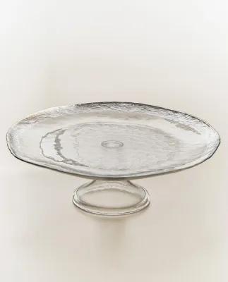 Zara Home блюдо сервировочное из стекла, цвет серебристый, 33 см