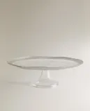 Zara Home блюдо сервировочное из стекла, цвет серебристый, 33 см — фото 2