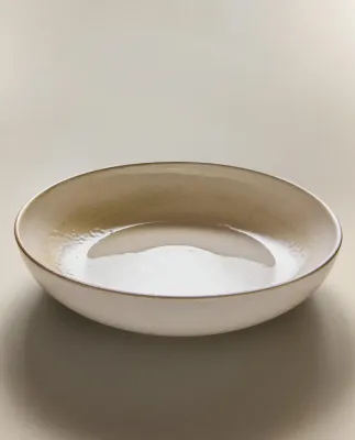 Zara Home блюдо сервировочное из каменной керамики, цвет бежевый, 31 см