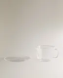 Zara Home чайная пара из боросиликатного стекла, цвет прозрачный, 15.5 см — фото 8