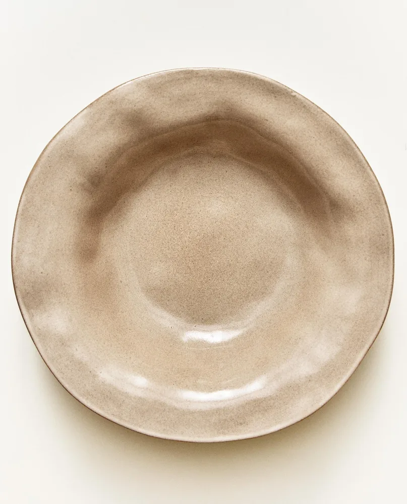 Zara Home тарелка глубокая из каменной керамики, цвет серый, 24.5 см