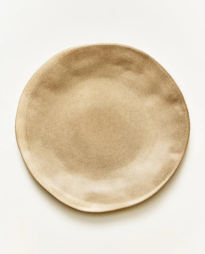 Zara Home тарелка десертная из каменной керамики, цвет серый, 24 см