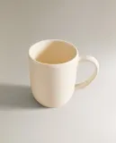 Zara Home чашка из фаянса, цвет бежевый, 13 см — фото 3