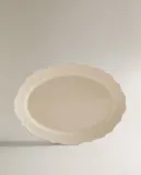 Zara Home блюдо сервировочное из фаянса, цвет бежевый, 40 см — фото 3