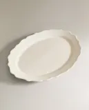 Zara Home блюдо сервировочное из фаянса, цвет бежевый, 40 см — фото 5