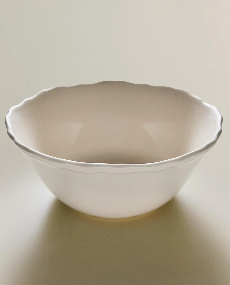 Zara Home блюдо сервировочное из фаянса, цвет бежевый, 24 см
