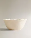 Zara Home блюдо сервировочное из фаянса, цвет бежевый, 24 см — фото 5