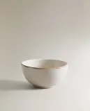Zara Home миска из каменной керамики, цвет бежевый, 10 см — фото 3