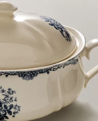 Zara Home блюдо сервировочное из фаянса, цвет синий, 35.5 см