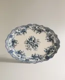 Zara Home блюдо сервировочное из фаянса, цвет синий, 40 см — фото 3