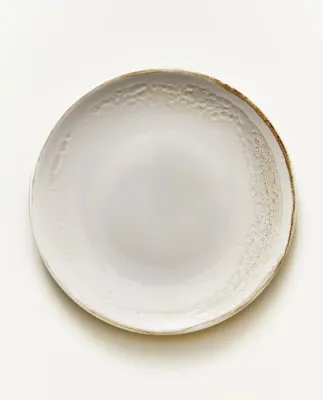 Zara Home тарелка десертная из каменной керамики, цвет бежевый, 21 см