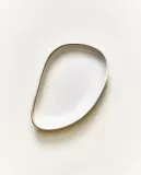 Zara Home тарелка из каменной керамики, цвет бежевый, 14 см — фото 1