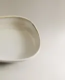 Zara Home тарелка из каменной керамики, цвет бежевый, 14 см — фото 4