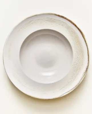 Zara Home тарелка из каменной керамики, цвет бежевый, 27 см