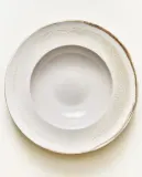 Zara Home тарелка из каменной керамики, цвет бежевый, 27 см — фото 1