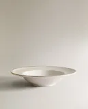 Zara Home тарелка из каменной керамики, цвет бежевый, 27 см — фото 4