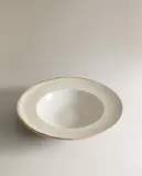 Zara Home тарелка из каменной керамики, цвет бежевый, 27 см — фото 8