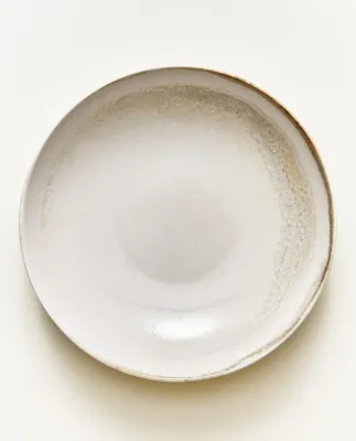 Zara Home тарелка глубокая из каменной керамики, цвет бежевый, 22 см