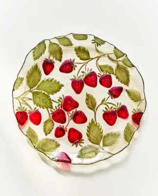 Zara Home тарелка десертная из стекла, цвет бордовый, 21 см