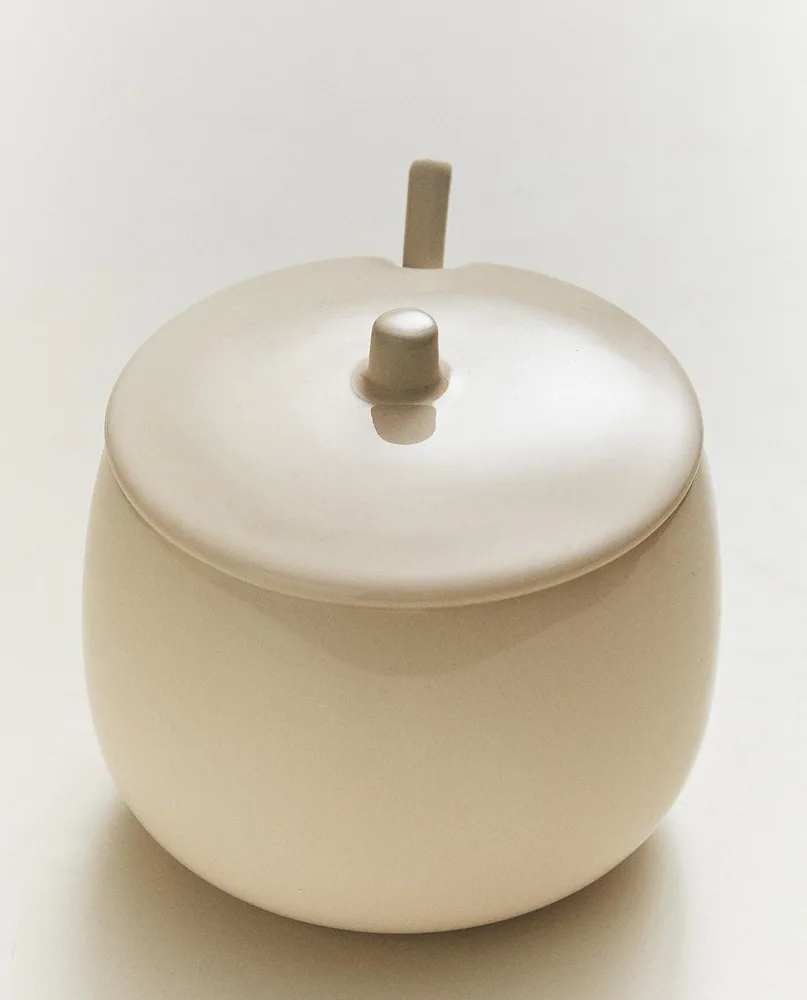 Zara Home сахарница из каменной керамики, цвет кремовый, 10.2 см