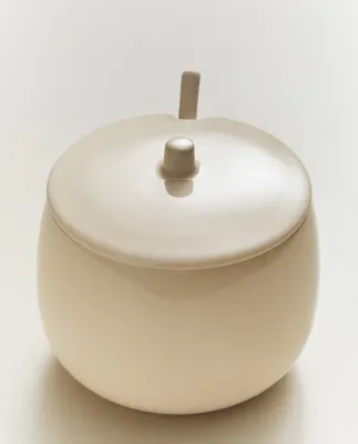 Zara Home сахарница из каменной керамики, цвет кремовый, 10.2 см