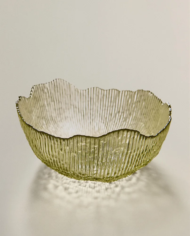 Zara Home блюдо сервировочное из стекла, цвет зелёный, 20.3 см
