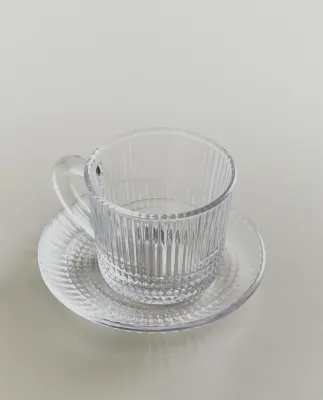 Zara Home чайная пара из стекла, цвет прозрачный, 8 см