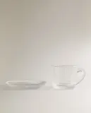 Zara Home чайная пара из стекла, цвет прозрачный, 8 см — фото 8