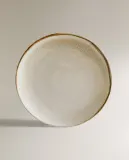 Zara Home блюдо сервировочное из каменной керамики, цвет бежевый, 32.7 см — фото 7