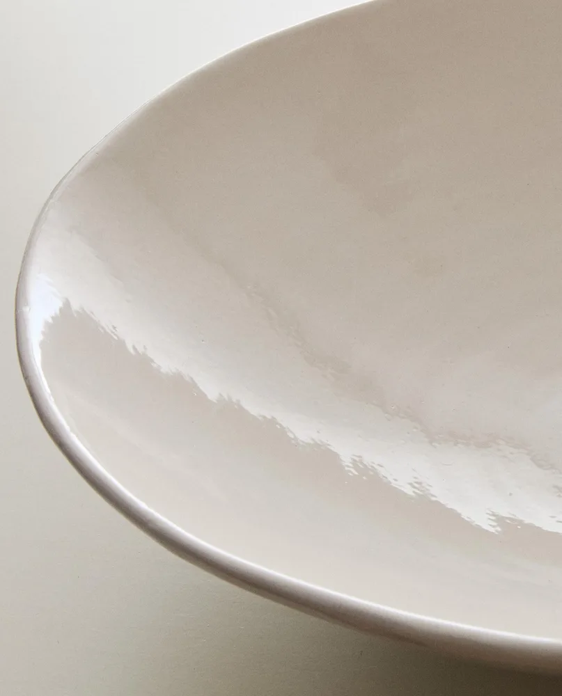 Zara Home блюдо сервировочное из фаянса, цвет кремовый, 43 см